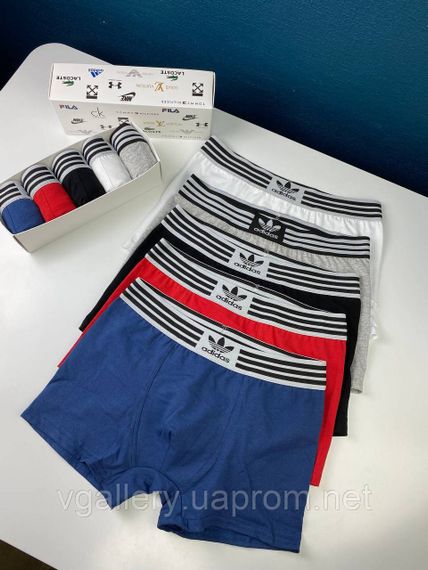 Чоловічий комплект трусів Adidas, подарунковий набір чоловічих трусів Адідас у коробці на 5 штук, набір трусів Адідас | Зображення 4