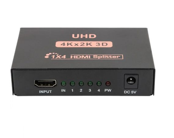 4K HDTV активний HDMI розгалужувач U&P Splitter 1 to 4 1080P Black | Зображення 2