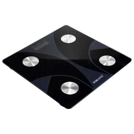 Смарт ваги електронні Sokany 26х26 см до 180 кг з Bluetooth Чорний SK-19029B | Зображення 2
