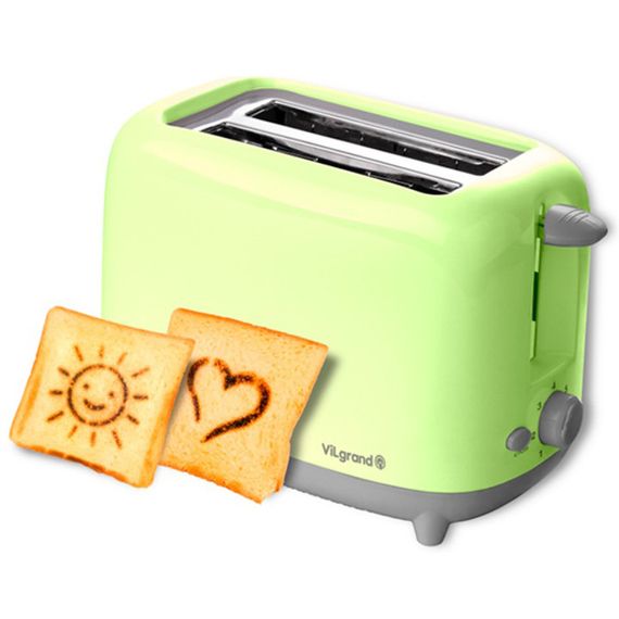 Хорошая тостерница VILGRAND VT0722P 750 Вт, Качественный электрический тостер на KB-444 2 ломтика | Зображення 4