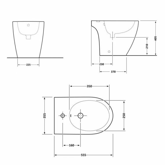 Биде напольное Qtap Presto 540×340×400 White QTPRE29W43056 | Зображення 1