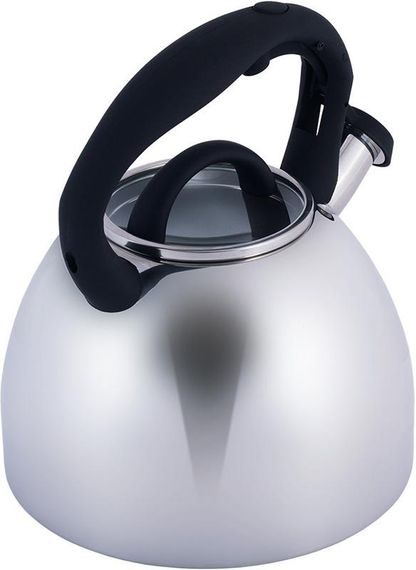 Чайник Kamille Whistling Kettle 2.7л з нержавіючої сталі зі свистком і скляною кришкою (чорна ручка) | Зображення 2