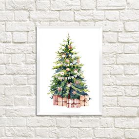 Постер в рамці Елка с подарками 21x30 см (A4)