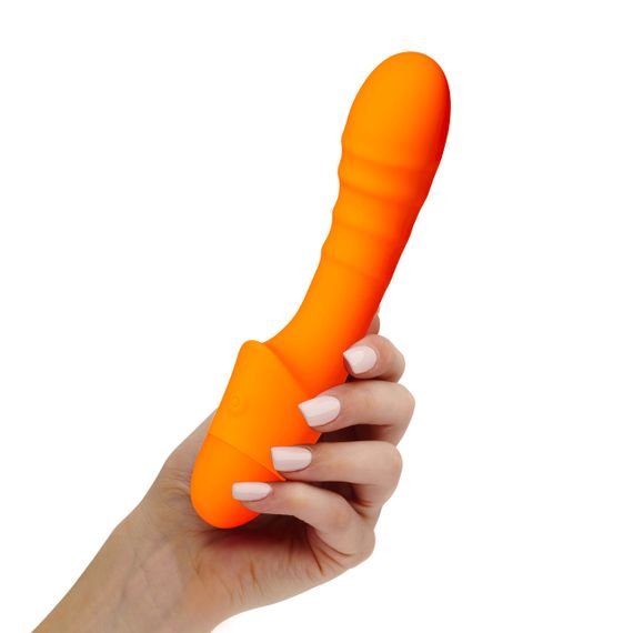 Ребристий вібратор для точки G Pash Ribbed G-spot Vibrator, помаранчевий, So Divine (Велика Британія) Sex Aura