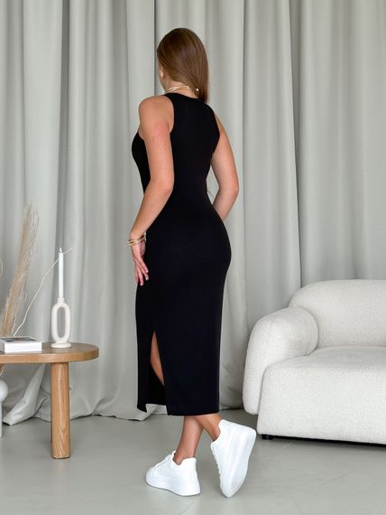 Жіноча сукня-майка в рубчик чорна  700001521 розмір 4XL/5XL | Зображення 2