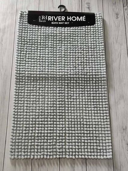 Килимки у ванну кімнату River home Mint помпончики Акрил набір 2шт
