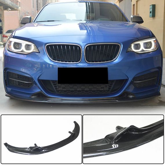 Накладка на передній бампер V1 (для F22/F23 M-Sport, Карбон) для BMW 2 серія F22/23 2014-2021 рр