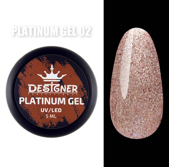 Гель-фарба P02 Designer Platinum Gel з блистками 5мл | Зображення 2
