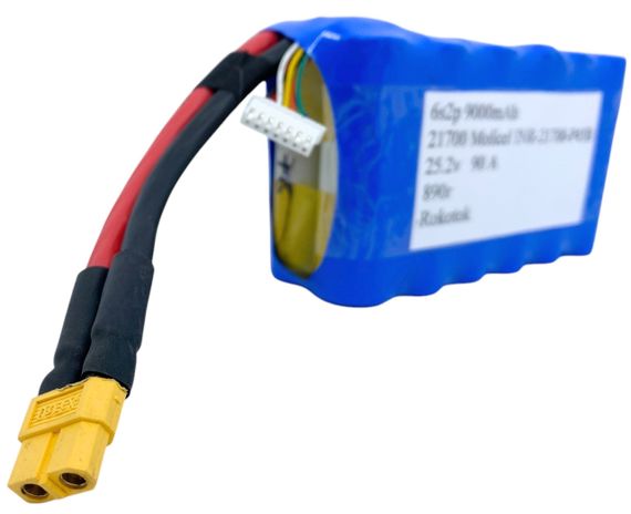 Батарея для дрону акумулятор для fpv фпв дрона 6S2P 9000mAh Molicel INR-21700-P45B 90A 24.2V | Зображення 5
