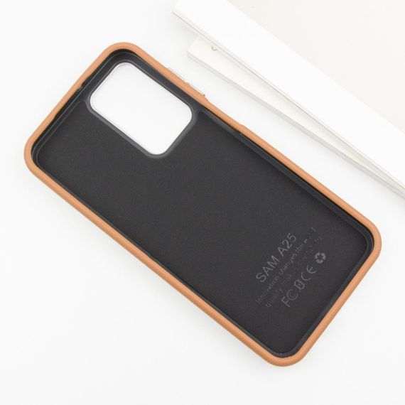 Кожаный чехол Leather Case Metal Buttons для Samsung Galaxy A25 5G Brown | Зображення 3
