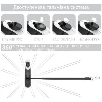 Поводок для собак WAUDOG R-leash NASA светоотражающая лента S 5 м (8124-0047-01) | Зображення 3