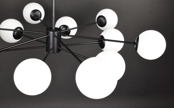 Люстра стельова на 12 лампочок 27762 Чорний 40-70х116х116 см. | Зображення 6