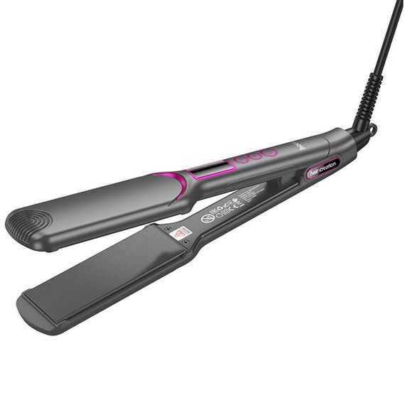 Выпрямитель для волос Hoco HP42 Wide board hair straightener with digital display Gray | Зображення 3