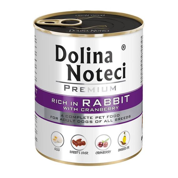 Dolina Noteci Premium 800г консерва для собак с кроликом и клюквой