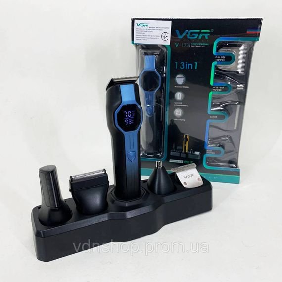 Акумуляторна машинка-тример для стрижки волосся VGR V-173 13 в 1, Тример для волосся портативний BX-60 | Зображення 9