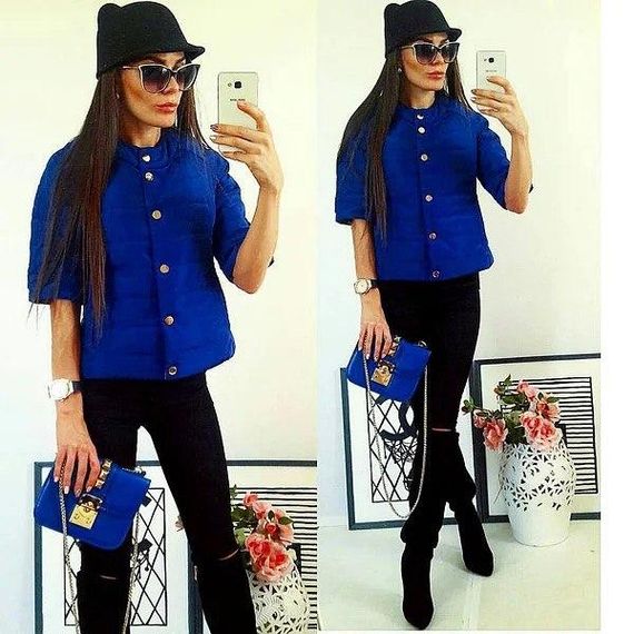 Куртка демі рукав 3/4, арт.203, колір електрик