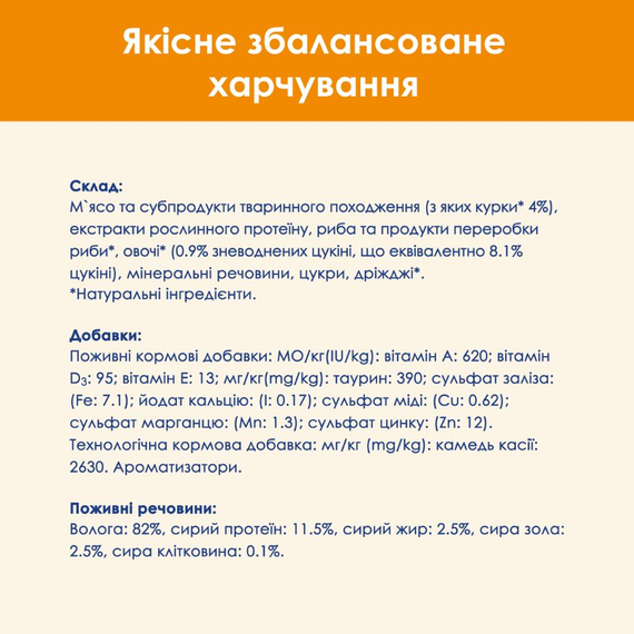 Вологий корм Cat Chow Adult для котів з куркою та цукіні. Ніжні шматочки в желе 78х85г | Зображення 6