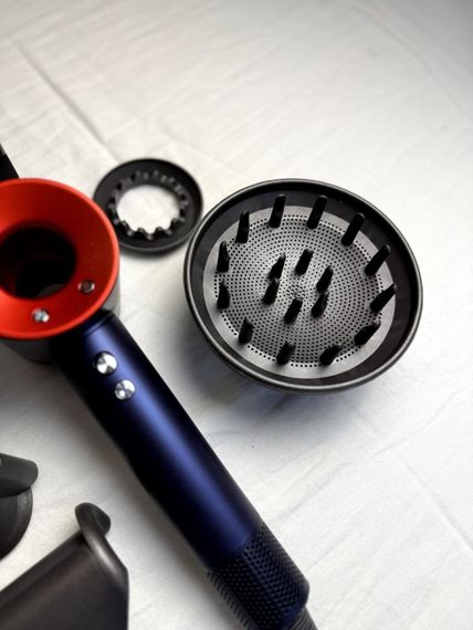 Фен Super Hair Dryer синій з червоним з іонізацією та турборежимом 5 насадок | Зображення 5