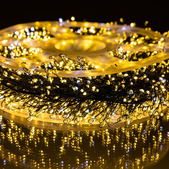 Новорічна гірлянда кімнатна «Роса» Хвойна лапа 100 м, 3000 LED, жовте сяйво, зелений провід | Зображення 1