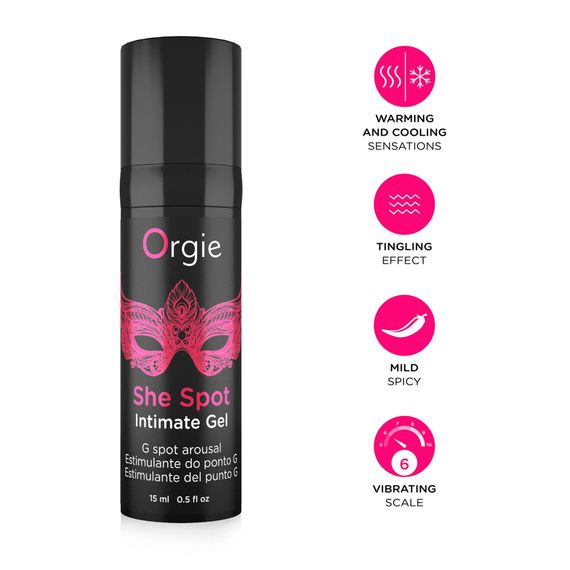 Гель для стимуляції точки G Orgie She Spot Intimate Gel, 15 мл, тепло-холод, ефект вібрації | Зображення 2
