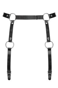 Гартери Obsessive A741 garter belt black, штучна шкіра