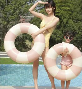 Надувне коло дитяче Біло Рожева  полоса 70 розмір