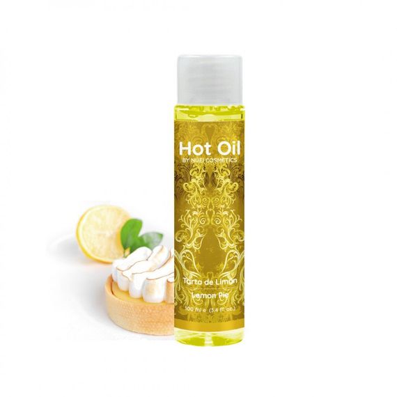 Зігріваюча їстівна масажна олія зі смаком лимонного пирога HOT OIL Lemon Pie, 100 мл Nuei (Іспанія) Sex Aura