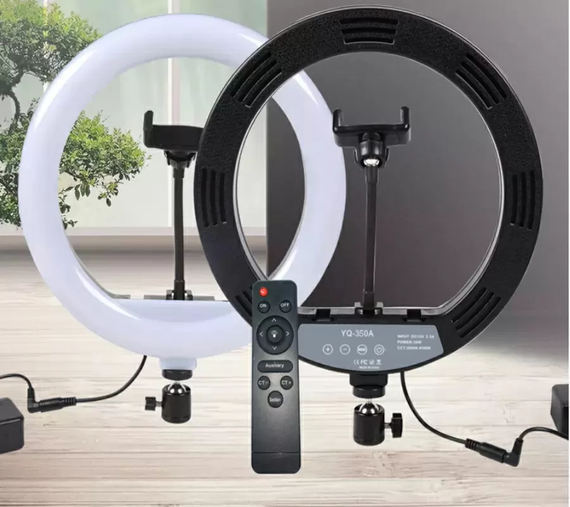 Кільцева LED лампа YQ-320B (30см) з утримувачем телефону для бьюті селфі зйомки Ring Light | Зображення 5