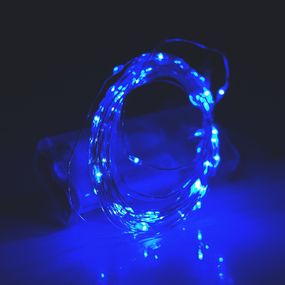 Гірлянди 100LED, 1 режим, 10 метрів, прозора ізоляція, живлення від USB + 3 * АА, Blue, ОЕМ