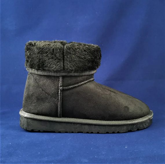 Зимові жіночі Уги UGG Чорні Мехові чоботи Теплі висота 32 см (розміри: 39) з тріщинкою пластини | Зображення 7