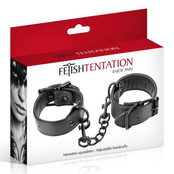 Наручники Fetish Tentation Adjustable Handcuffs, регульовані, знімний ланцюжок з карабінами Sex Aura | Зображення 2