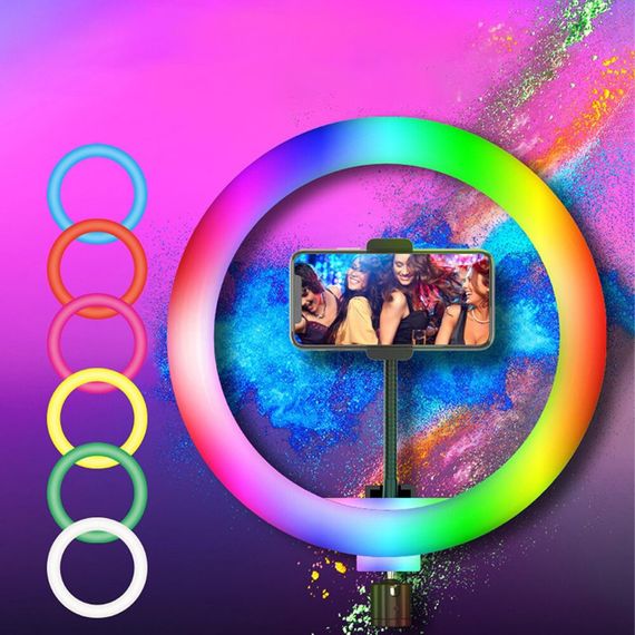 Кільцева RGB лампа 26 см, MJ260 Soft Ring Light / Світлодіодна лампа для селфі | Зображення 5