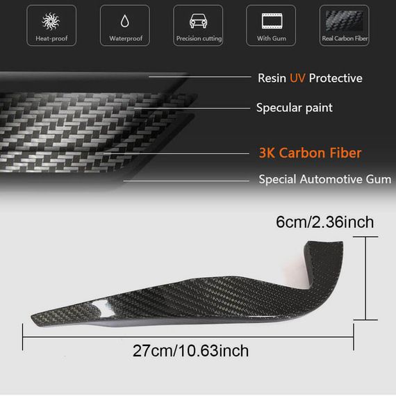 Бокові накладки на передній бампер (для RS, 2016-2019, Карбон) для Ауди ТТ рр | Зображення 5