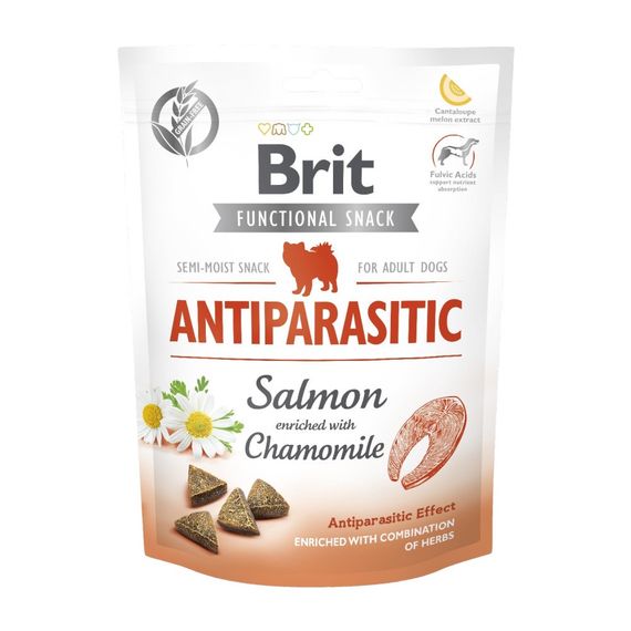 Ласощі для собак Brit Care Functional Snack Antiparasitic Salmon з лососем 150 гр