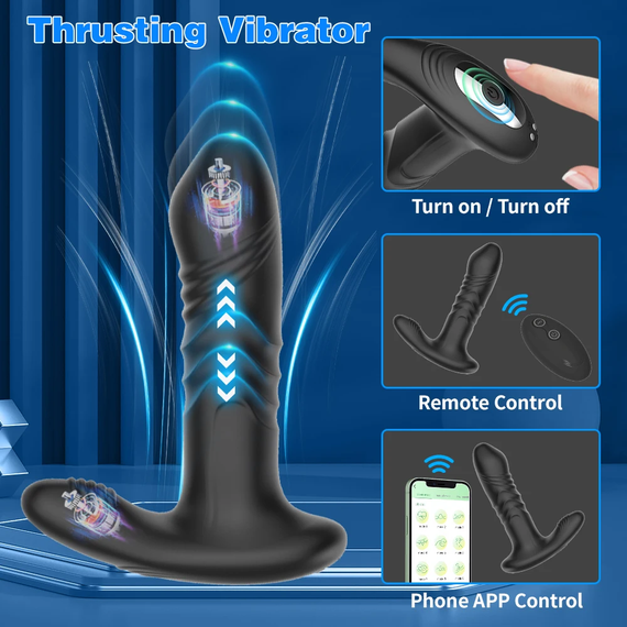 Анальный стимулятор "Thrusting", 10 режимов вибрации, цвет черный, дистанционное управление sexstyle | Зображення 4