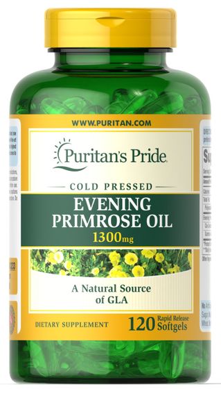 Олія вечірньої примули з ГЛК, Evening Primrose Oil, Puritan's Pride, 1300 мг, 120 гелевих капсул