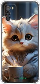 Чохол на Samsung Galaxy A03s A037F Білий кіт "5646sp-2381-2448"