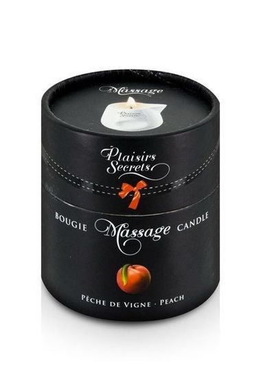 Масажна свічка Plaisirs Secrets Peach (80 мл) подарункова упаковка, керамічний посуд | Зображення 2