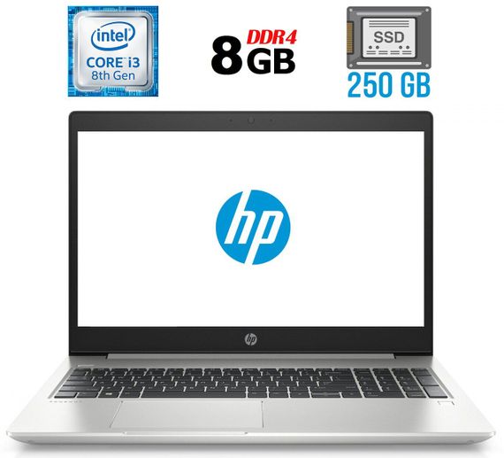Ноутбук Б-класс HP ProBook 450 G6 / 15.6" TN / Core i3-8145U (2(4) ядра по 2.1-3.9 GHz) / 8GB DDR4 / 250GB SSD / UHD Graphics 620 / WebCam / USB 3.1 / HDMI б/в