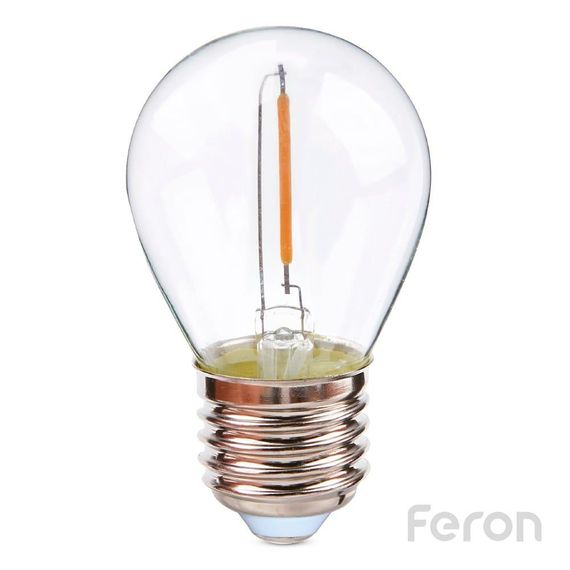 Світлодіодна лампа Feron Filament LB-61 1Вт E27 2700K прозора | Зображення 1
