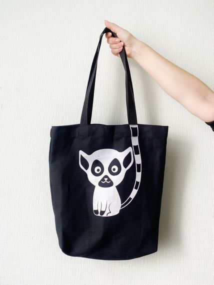 Экосумка шоппер 4Profi "Lemur" диагональ (хлопок) черная 14905