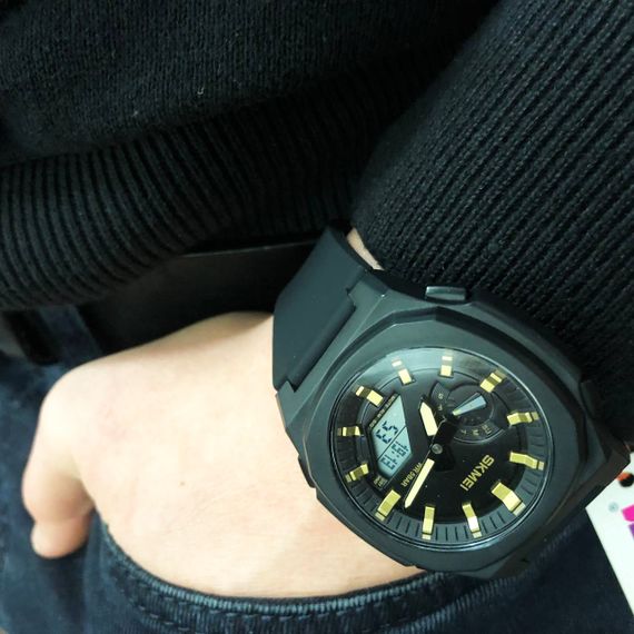 Стильні статусні наручні годинники стрілочні SKMEI 2091BKGDWT, Чоловічі наручні годинники класика YB-86 | Зображення 4