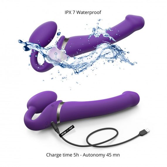 Безремневий страпон з вібрацією, Strap On Me-Strapless Vibrating, фіолетовий, 19 х 3.7 см Sex Aura | Зображення 5