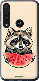 Чохол на Motorola One Macro Єнотик з кавуном "4605u-1812-2448"