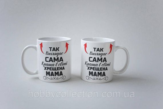 Кружка керамічна з принтом "Так виглядає сама краща в світі Хрещена Мама" 330 мл Біла | Зображення 1