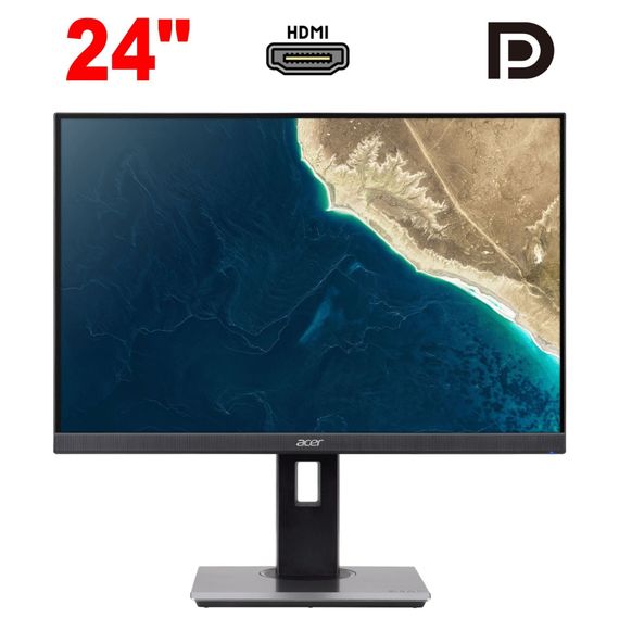 Монитор Acer B247W / 24" (1920x1200) IPS / 1x HDMI, 1x DP, 1x VGA, 4x USB 2.0 / 2x 2W / VESA 100x100 б/у