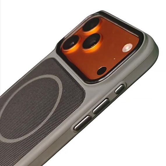 Чехол TPU TechWoven Hybrid with MagSafe для Apple iPhone 17 Pro (6.3") Grey / Black | Зображення 1