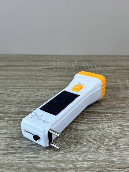 Ліхтар акумуляторний світлодіодний YG-404 із зарядкою від сонячної батареї та мережі 145*30 мм Помаранчевий | Зображення 1