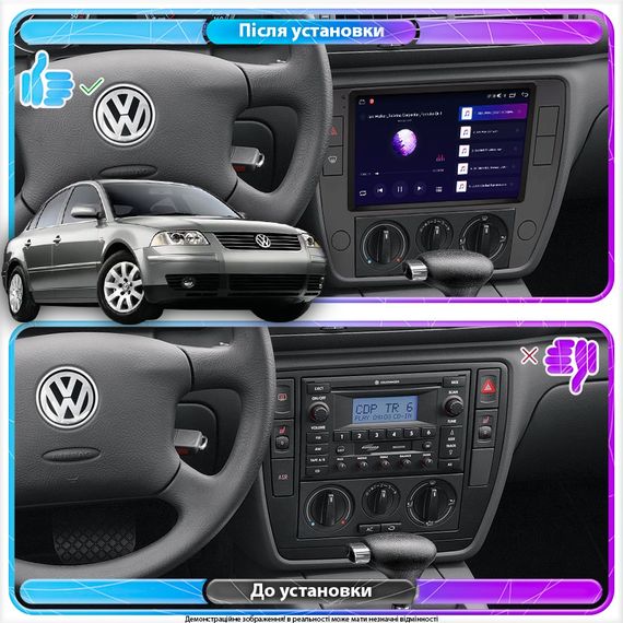 Штатная магнитола Lesko для Volkswagen Passat B5 Рестайлинг 2000-2005 экран 9" 6/128Gb 4G Wi-Fi GPS Top | Зображення 2