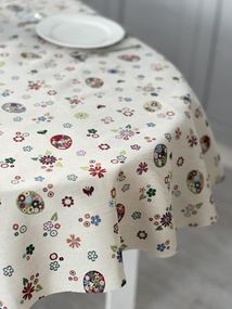 Скатертина гобеленова овальна EDEN274B Limaso, 137х180, Овальна, Великодній, Без люрексу, 75% поліестер, 22% бавовна, 3% акрил, Гобелен